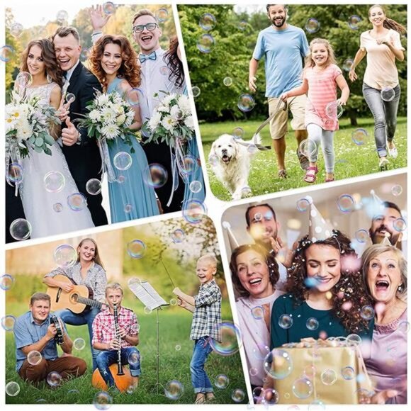 Purple Bubble Gun 69 Holes with Lights, Bubble Machine Gun for Kids - Picture 6 of 6